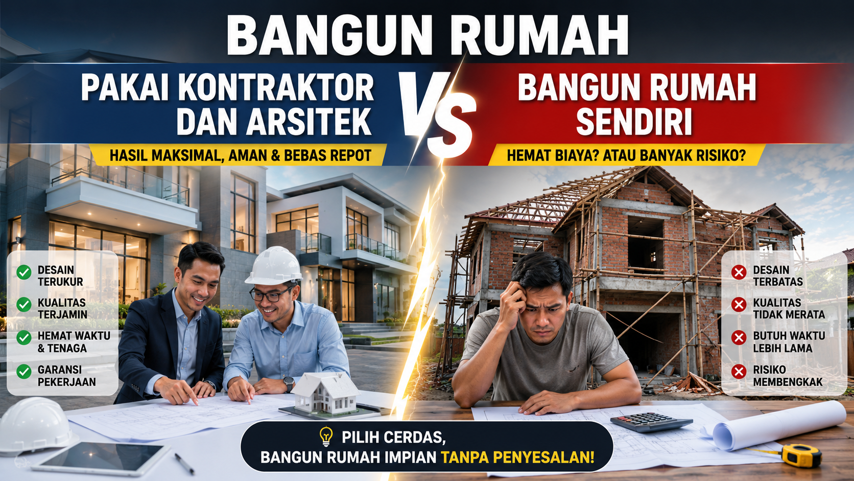 Bangun Rumah: Pilih Kontraktor & Arsitek atau Bangun Sendiri?
